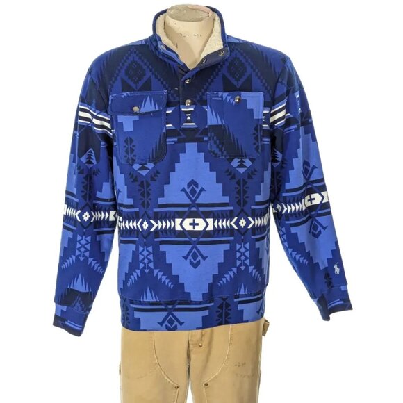 Polo Ralph Lauren Blue Aztec Jacket Sz M NWT